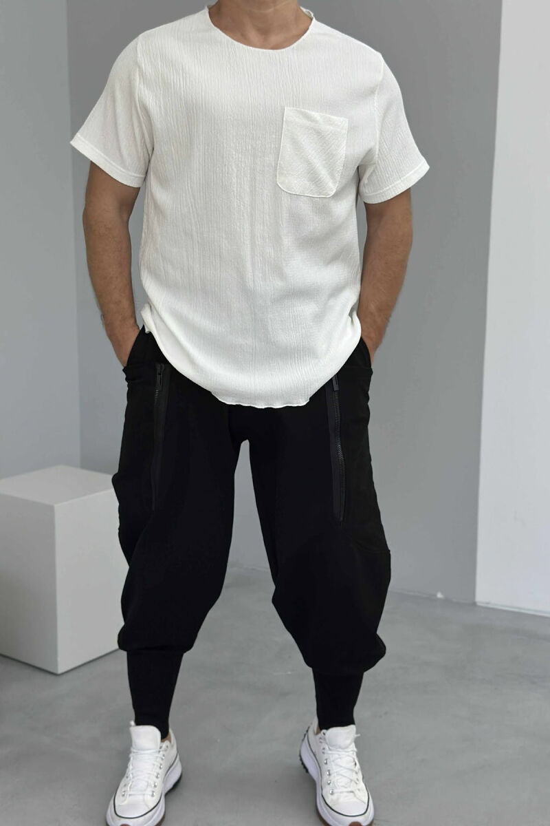 PANTALLONA ME LIDHSE ME DETAJIN E XHEPAVE PËR MESHKUJ NË NGJYRËN E ZEZË - 2