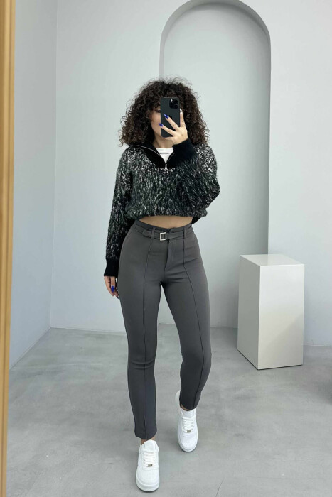 PANTALLONA ME RRIP PËR FEMRA NË NGJYRËN GRI E ERRËT - KLAUDIO FASHION