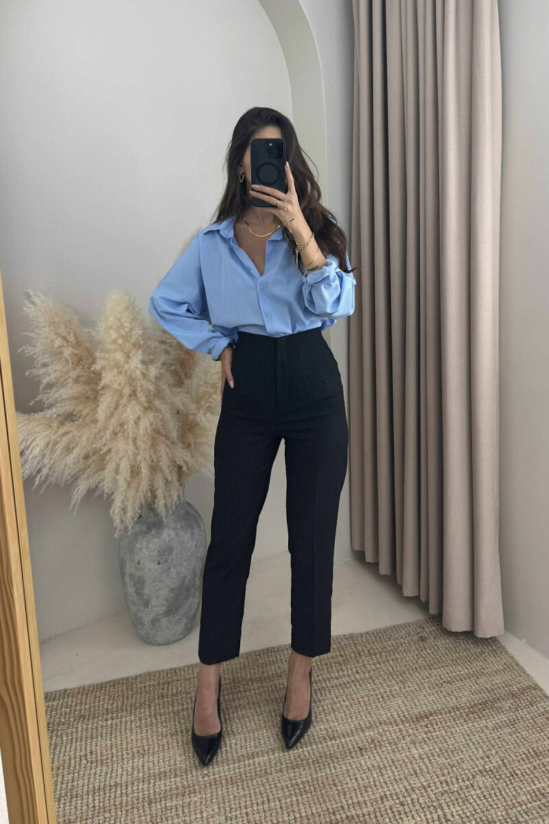 PANTALLONA ME VIJA PËR FEMRA NË NGJYRËN E ZEZË - 1