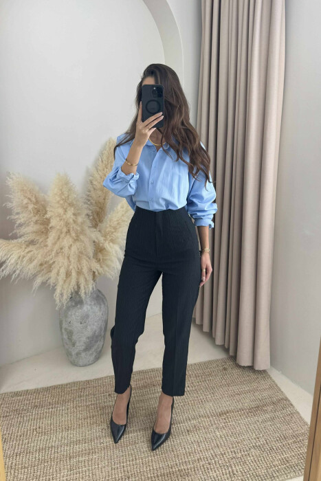 PANTALLONA ME VIJA PËR FEMRA NË NGJYRËN E ZEZË - 2