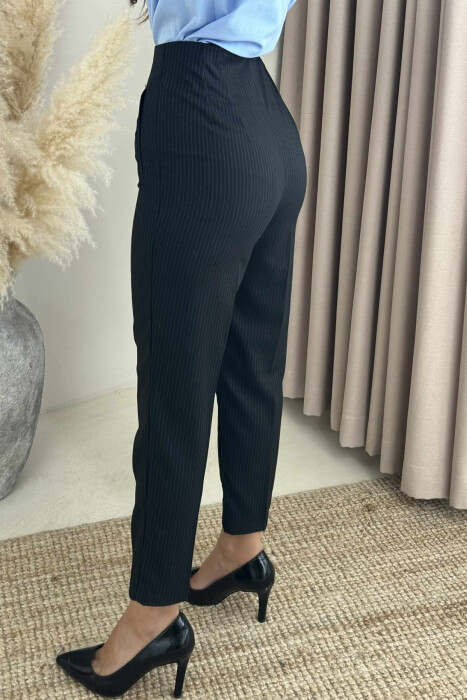 PANTALLONA ME VIJA PËR FEMRA NË NGJYRËN E ZEZË - 5