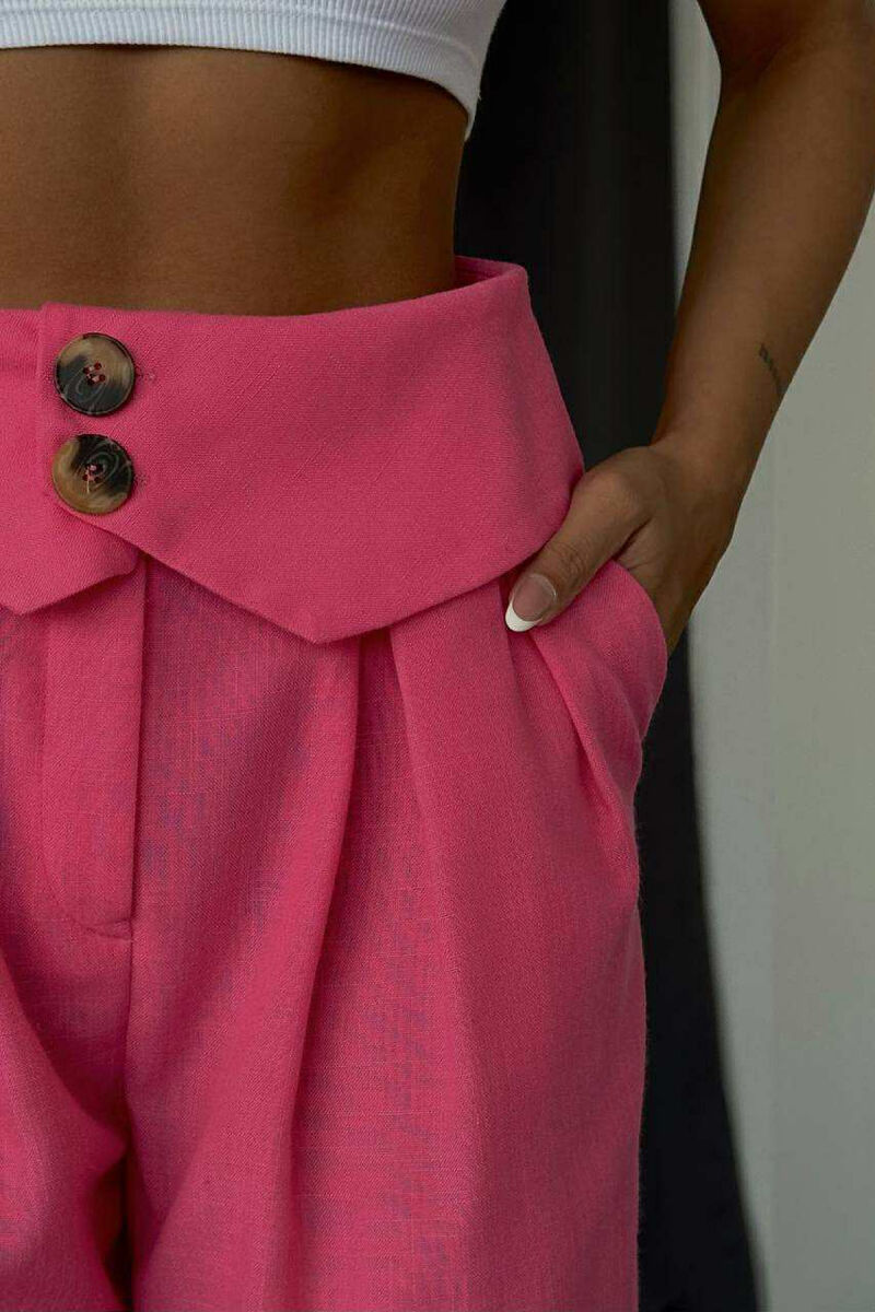 PANTALLONA TË GJERA ME DETAJIN E KOPSAVE PËR FEMRA NË NGJYRËN ROZË - 6