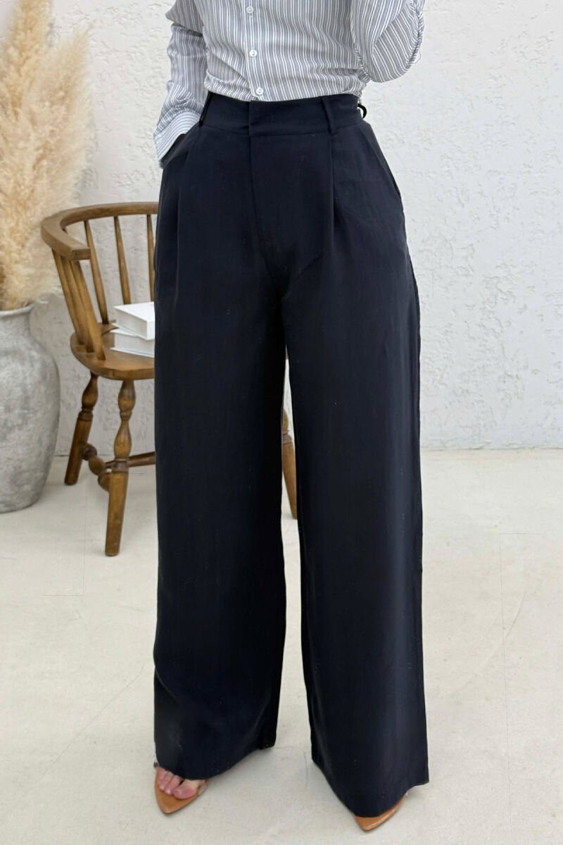 PANTALONA TE GJERA NJE NGJYRESHE PER FEMRA NE NGJYRE BLU TE ERRET - 4