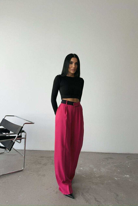 PANTALLONA TË GJËRA NJË NGJYRËSHE PËR FEMRA NË NGJYRË CIKLAMI - 4