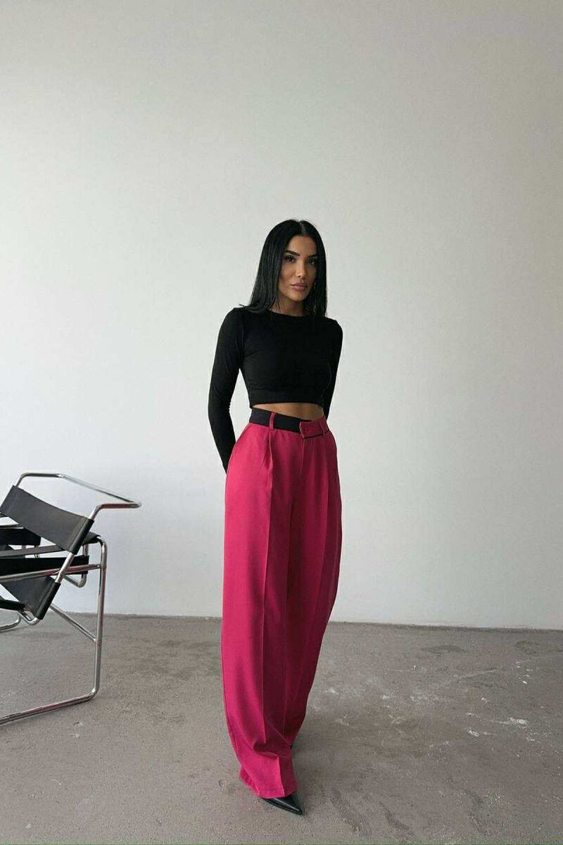 PANTALLONA TË GJËRA NJË NGJYRËSHE PËR FEMRA NË NGJYRË CIKLAMI - 4