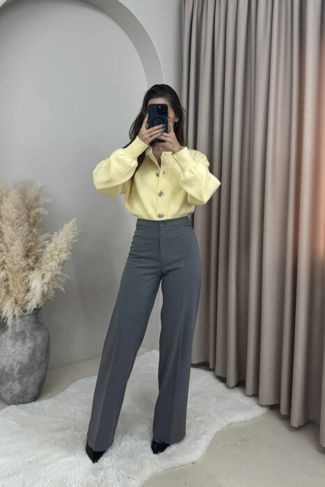 PANTALLONA TË GJËRA NJË NGJYRËSHE PËR FEMRA NË NGJYRË GRI - 4