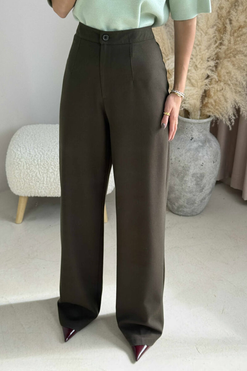 PANTALLONA TË GJËRA NJË NGJYRËSHE PËR FEMRA NË NGJYRË JESHILE TË ERRËT - 3