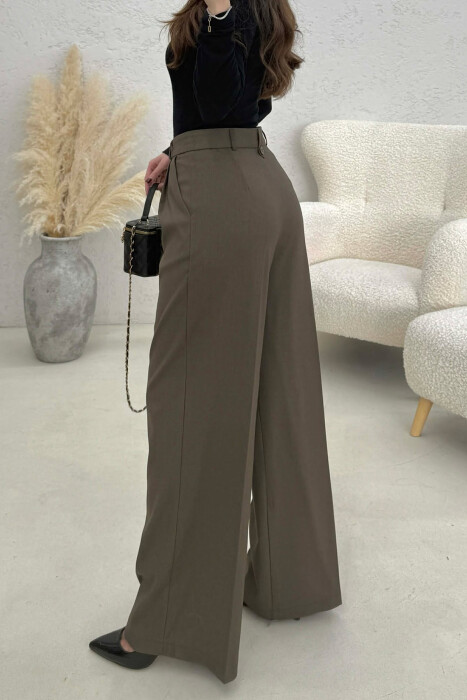 PANTALLONA TË GJËRA NJË NGJYRËSHE PËR FEMRA NË NGJYRE JESHILE TE ERRET - 3