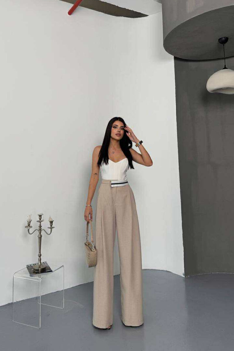 PANTALLONA TË GJËRA PËR FEMRA NË NGJYRËN BEZHË - 1