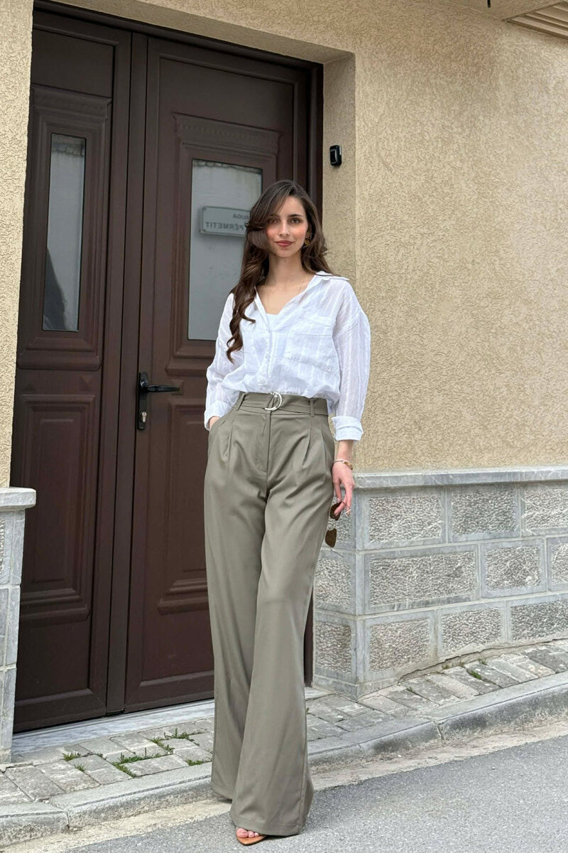 PANTALLONA TË GJERA PËR FEMRA NË NGJYRËN ULLI - 2