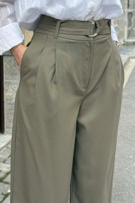 PANTALLONA TË GJERA PËR FEMRA NË NGJYRËN ULLI - 3