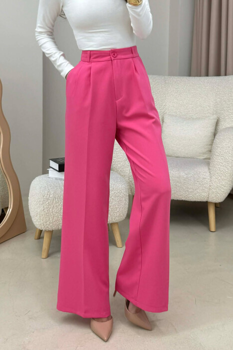 PANTALLONA TE THJESHTA NJE NGJYRESHE PER FEMRA NE NGJYRE CIKLAMI - 3