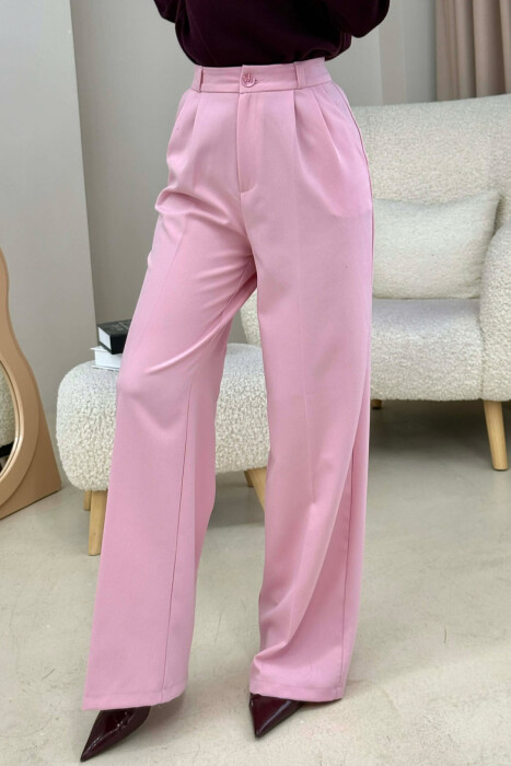 PANTALLONA TE THJESHTA NJE NGJYRESHE PER FEMRA NE NGJYRE ROZE TE ZBARDHUR - 3