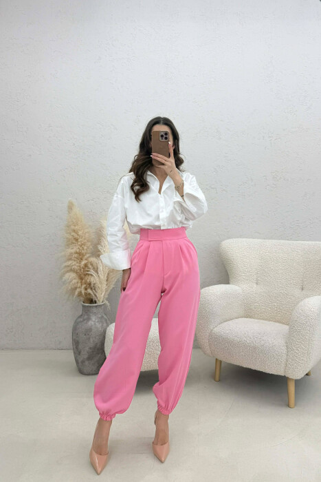 PANTALLONA TE THJESHTA NJE NGJYRESHE PER FEMRA NE NGJYRE ROZE - 4