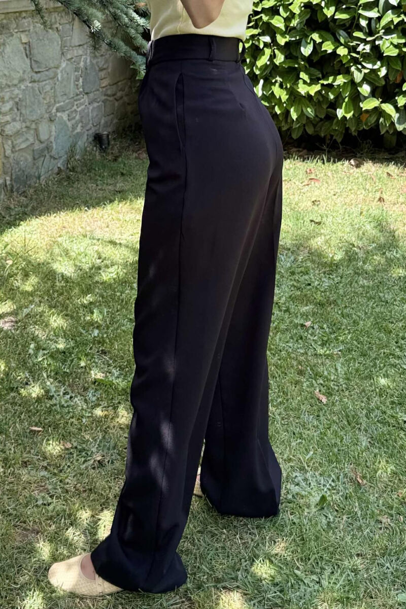 PANTALLONA TË THJESHTA NJË NGJYRËSHE PËR FEMRA NË NGJYRËN E ZEZË - 3