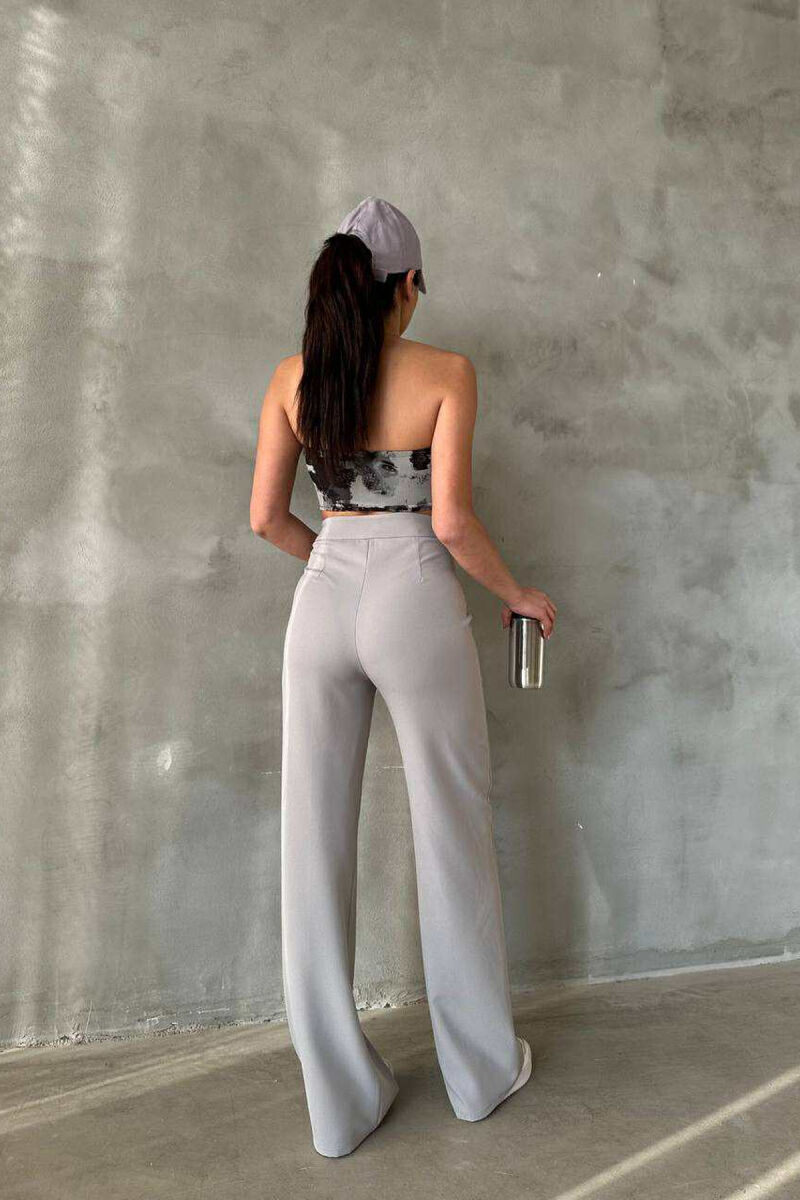 PANTALLONA TË THJESHTA NJË NGJYRËSHE PËR FEMRA NË NGJYRËN GRI - 6