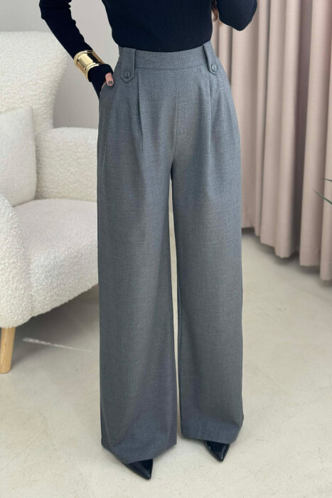 PANTALLONA TË THJESHTA PËR FEMRA NË NGJYRËN GRI E ERRËT - 3