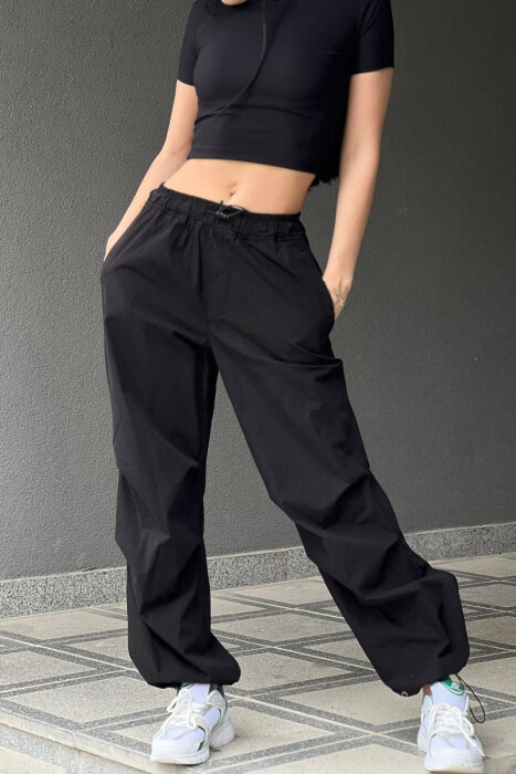 PARACHUTE PANTS WOMAN BLACK/ E ZEZE 