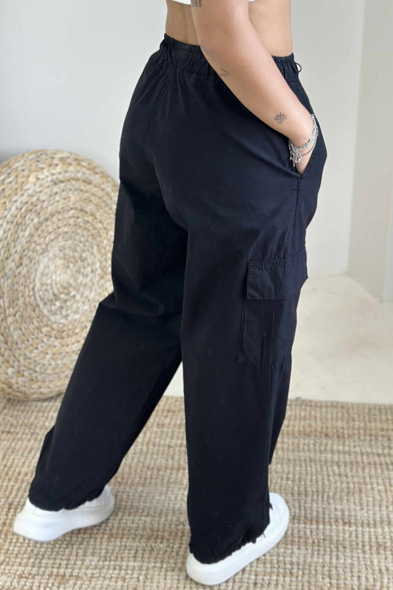 PARACHUTE SIDE POCKETS WOMEN TROUSERS BLACK/ E ZEZE - 5