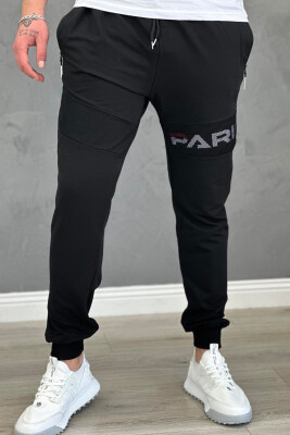 PARIS COTTON SIMPLE MEN SWEATPANTS BLACK/ E ZEZE 