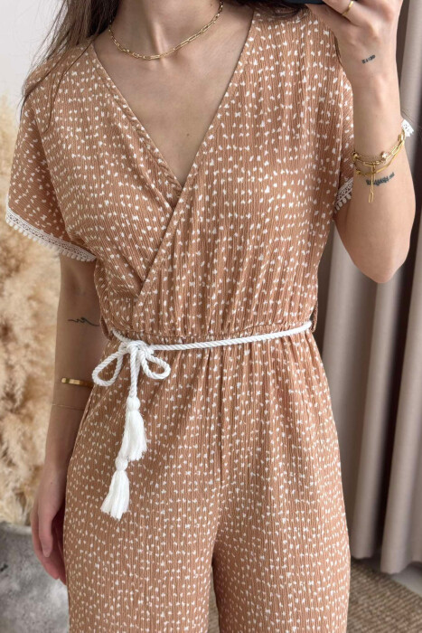 PATTERN WOMAN JUMPSUIT BEIGE/BEZHE - 4