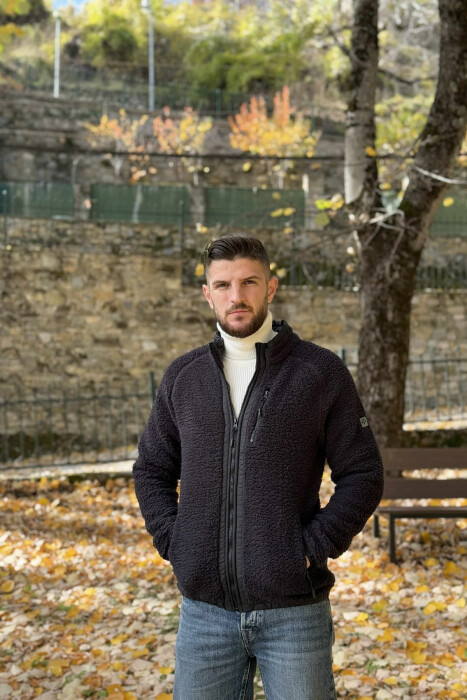 PELLUSH NJË NGJYRËSH ME ZINXHIR PËR MESHKUJ NË NGJYRË GRI TË ERRËT - 2