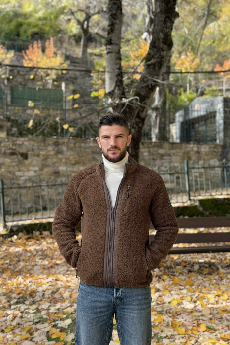 PELLUSH NJË NGJYRËSH ME ZINXHIR PËR MESHKUJ NË NGJYRË KAFE - 1