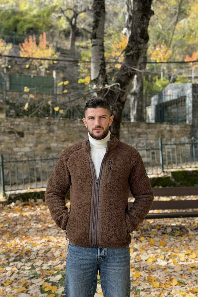 PELLUSH NJË NGJYRËSH ME ZINXHIR PËR MESHKUJ NË NGJYRË KAFE - 1