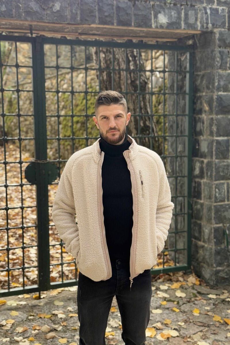 PELLUSH NJË NGJYRËSH ME ZINXHIR PËR MESHKUJ NË NGJYRË KREM - 3