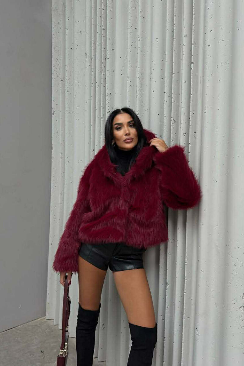 PELLUSH NJË NGJYRËSH PËR FEMRA NË NGJYRË VISHNJE - 3