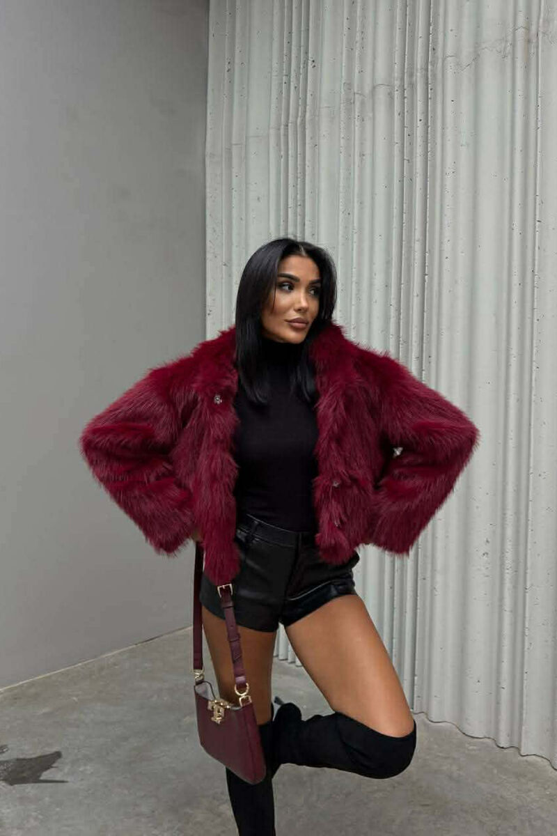 PELLUSH NJË NGJYRËSH PËR FEMRA NË NGJYRË VISHNJE - 5