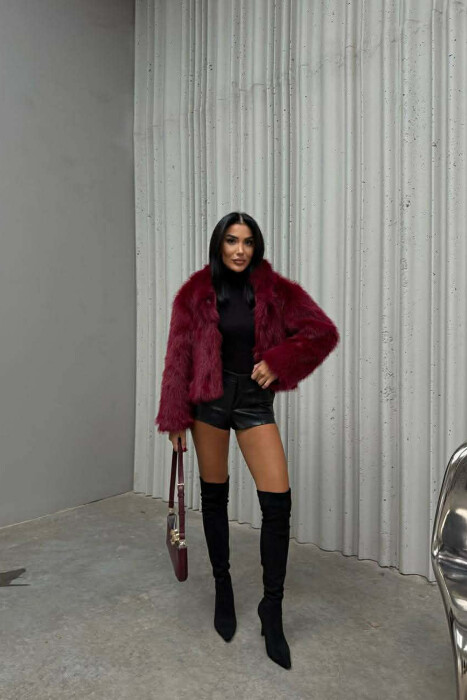 PELLUSH NJË NGJYRËSH PËR FEMRA NË NGJYRË VISHNJE - 6