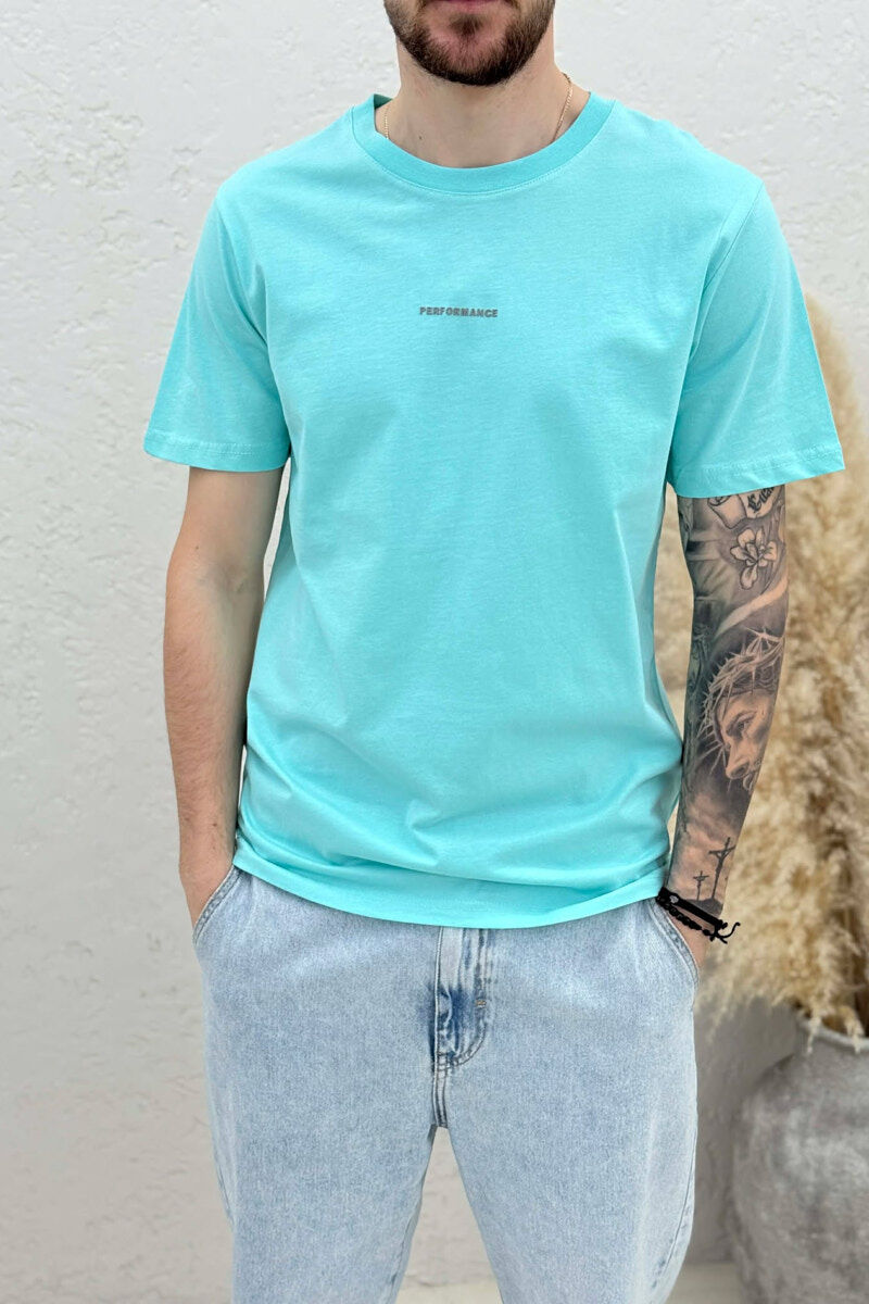 PERFORMANCE WRITTING SIMPLE MEN T-SHIRT BABY BLUE/BLU BY - 3