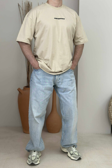 PERFORMANCE WRITTING SIMPLE MEN T-SHIRT BEIGE/BEZHE 