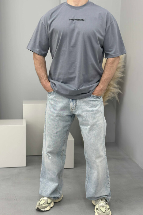 PERFORMANCE WRITTING SIMPLE MEN T-SHIRT GREY/GRI 