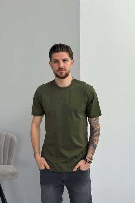 PERFORMANCE WRITTING SIMPLE MEN T-SHIRT OLIVE/ULLI - 1