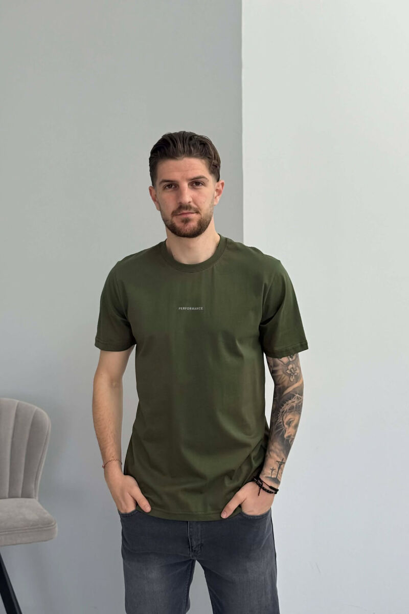 PERFORMANCE WRITTING SIMPLE MEN T-SHIRT OLIVE/ULLI - 1