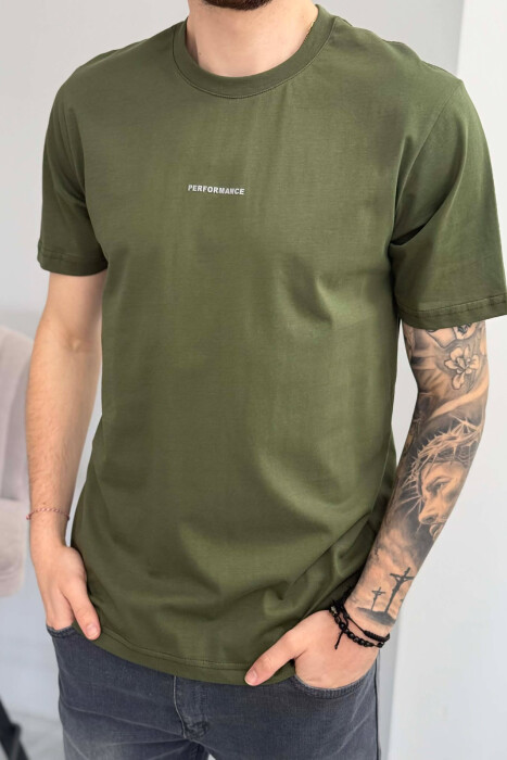 PERFORMANCE WRITTING SIMPLE MEN T-SHIRT OLIVE/ULLI - 2