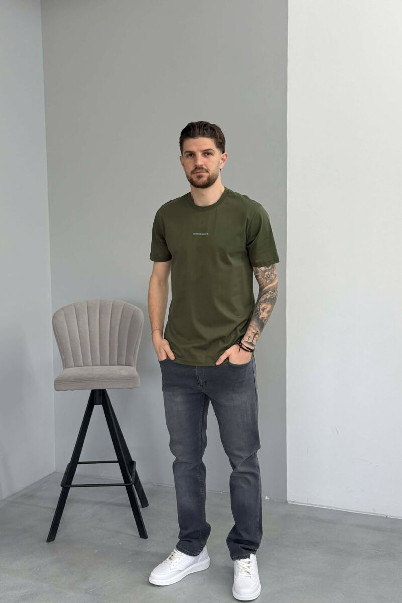 PERFORMANCE WRITTING SIMPLE MEN T-SHIRT OLIVE/ULLI - 3