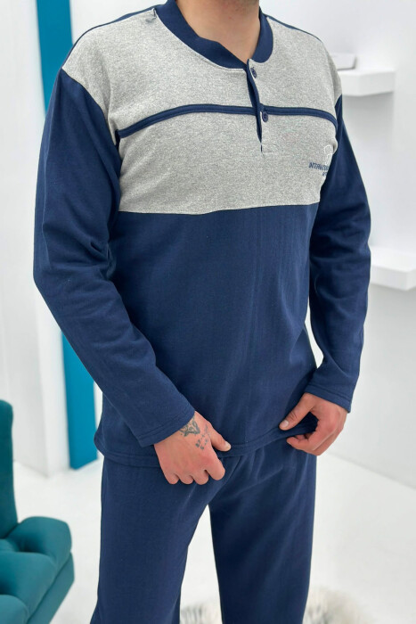 PIZHAME BLUZE E THJESHTE ME BUTONA + TUTA PER MESHKUJ NE NGJYRE BLU - 4