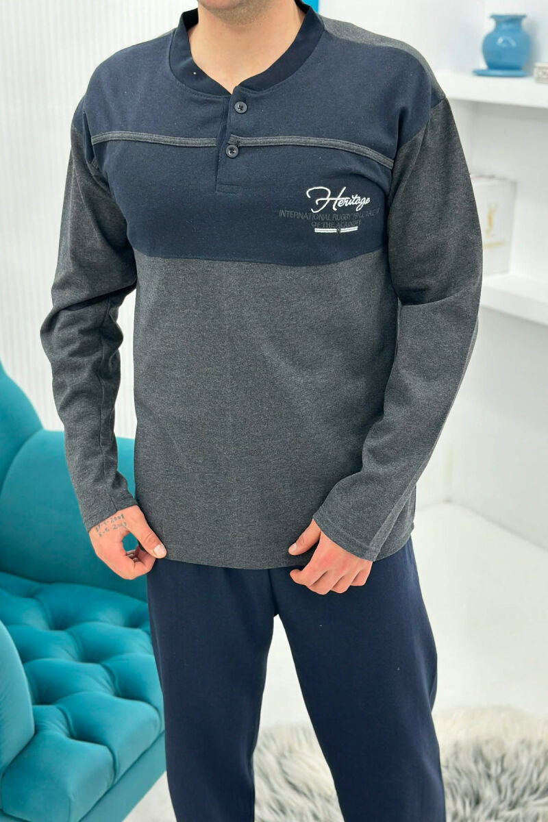 PIZHAME BLUZE E THJESHTE ME BUTONA + TUTA PER MESHKUJ NE NGJYRE GRI TE ERRET - 3