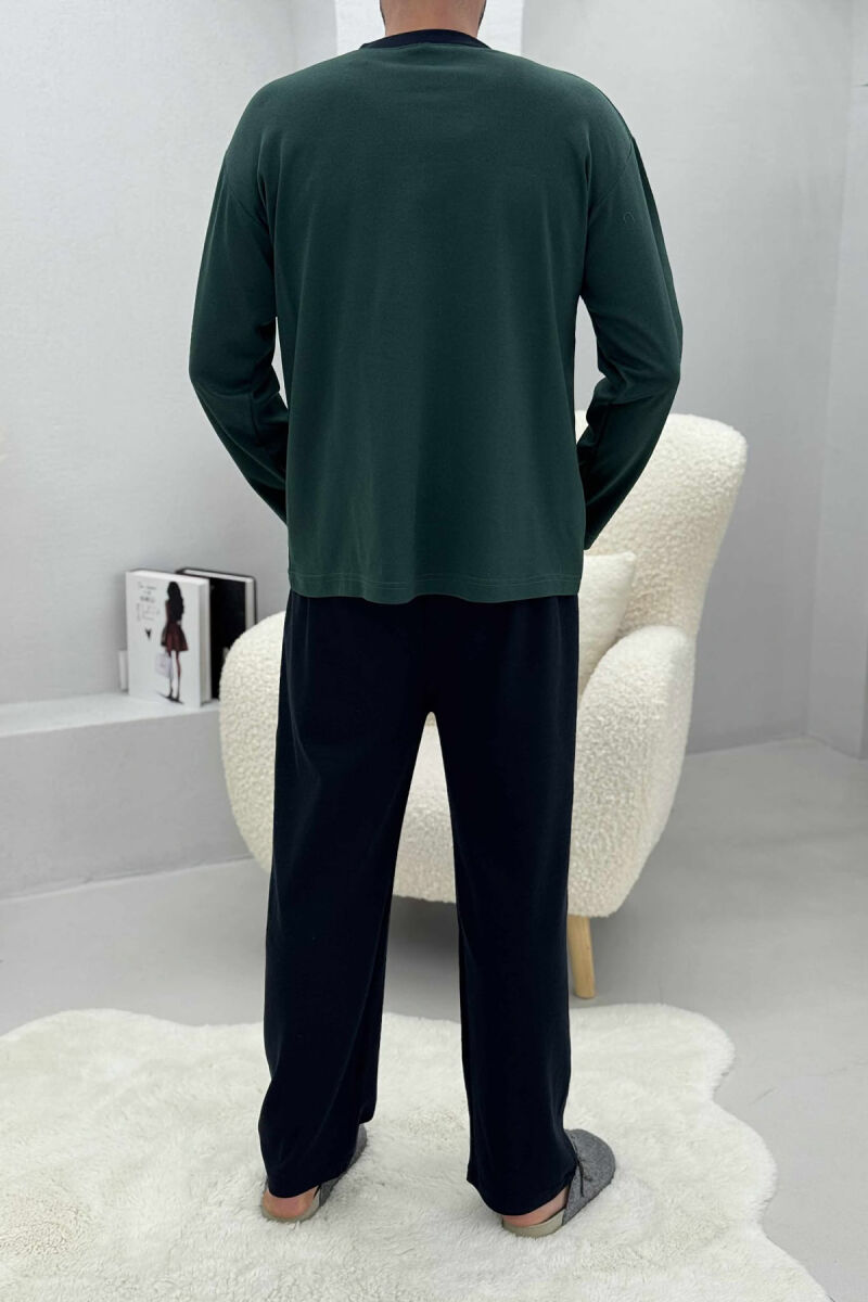 PIZHAME BLUZË ME BUTONA+TUTA PËR MESHKUJ NË NGJYRË JESHILE - 4