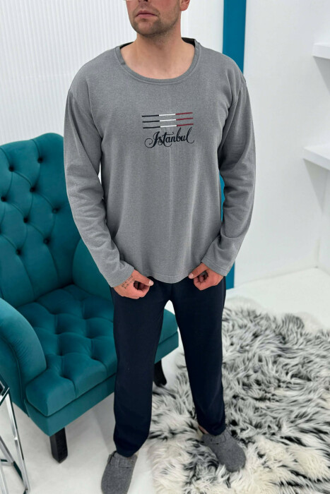 PIZHAME BLUZE ME LOGO ISTAMBUL+TUTA PER MESHKUJ NE NGJYRE GRI - 2