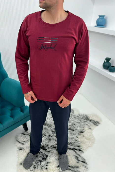 PIZHAME BLUZE ME LOGO ISTAMBUL+TUTA PER MESHKUJ NE NGJYRE VISHNJE - 2