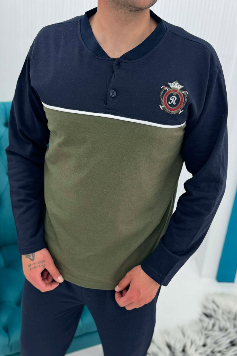 PIZHAME BLUZE ME LOGO TË THJESHTE+TUTA PER MESHKUJ NE NGJYRE BLU ME JESHILE - 3