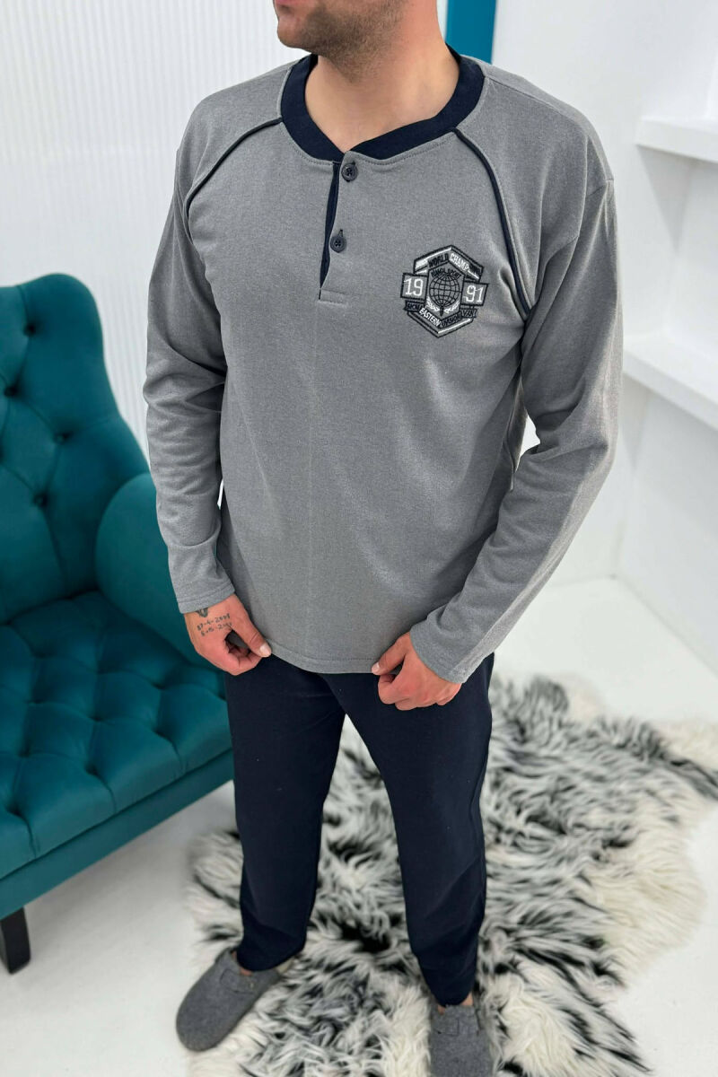 PIZHAME BLUZE ME LOGO TË THJESHTE+TUTA PER MESHKUJ NE NGJYRE GRI - 2