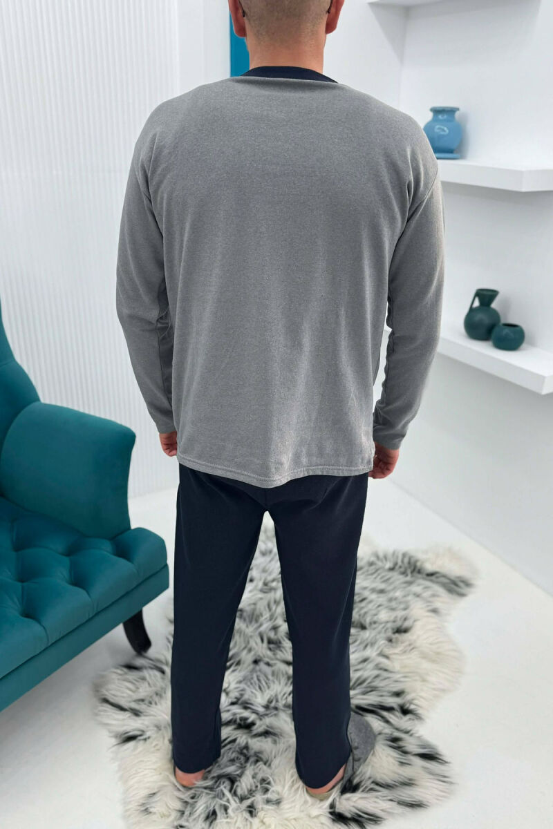 PIZHAME BLUZE ME LOGO TË THJESHTE+TUTA PER MESHKUJ NE NGJYRE GRI - 3