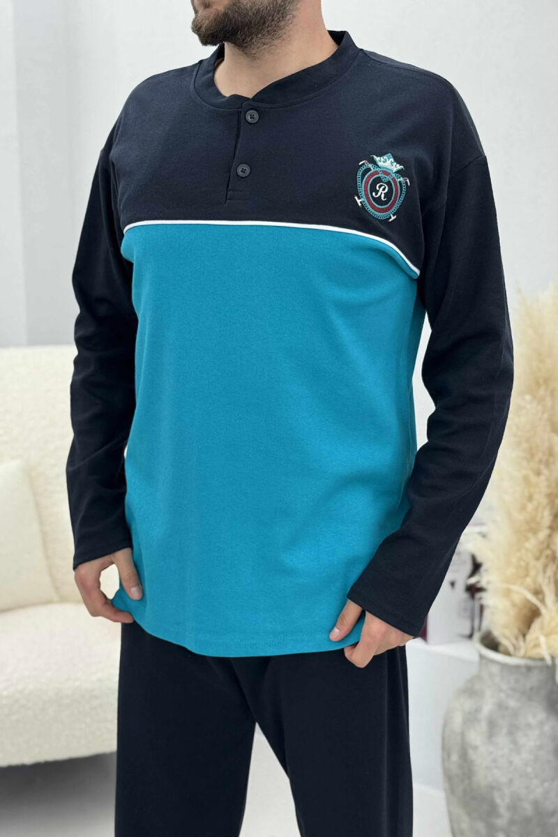 PIZHAME DY NGJYRËSHE PËR MESHKUJ NË NGJYRË BLU TË ZBARDHUR - 2