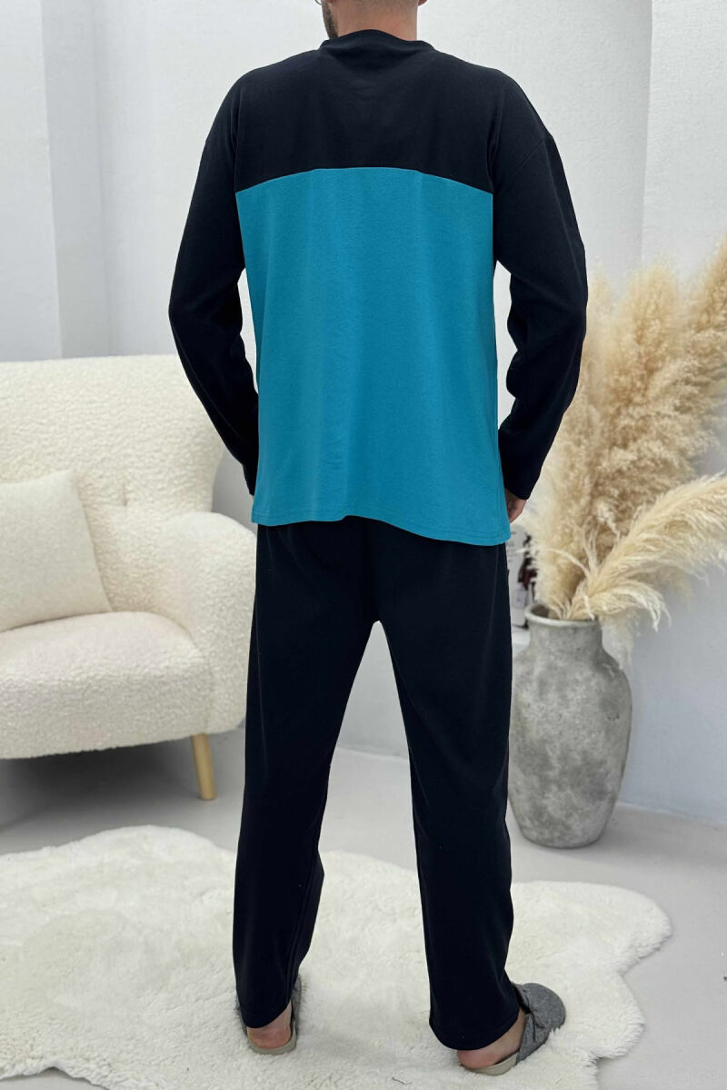 PIZHAME DY NGJYRËSHE PËR MESHKUJ NË NGJYRË BLU TË ZBARDHUR - 4