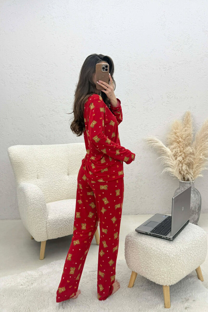 PIZHAME ME DIZAJN ARUSHI KËMISHË +TUTA PËR FEMRA NË NGJYRE TE KUQE - 3